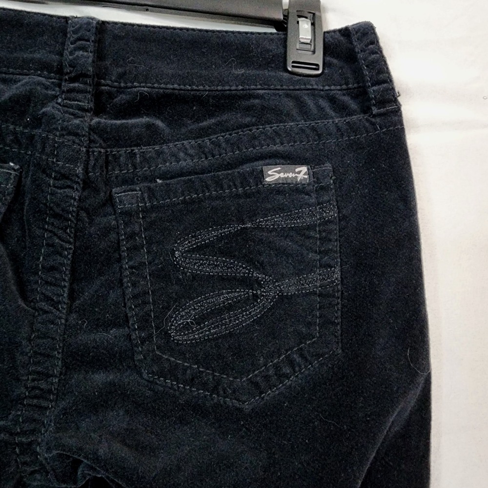 SEVEN7 Size 8 Black Velvet 5 Pocket Skinny Jeans Career Casual Cotton Stretch - Picture 4 of 10